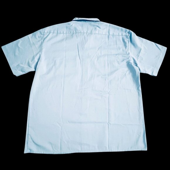 Dickies Work Shirt Original Fit Mens XL SS Button Up Blue Pockets Utility Rugged - Picture 2 of 9